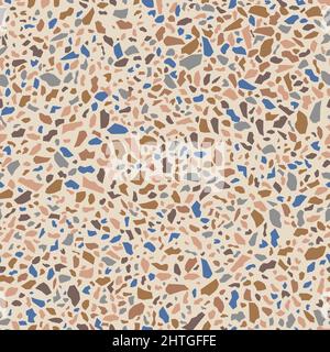 Motif sans couture texturé beige Terrazzo Stone Illustration de Vecteur