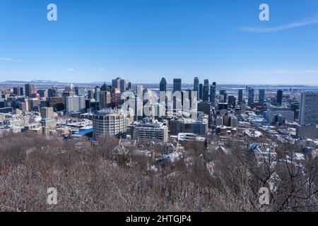 Montréal, CA - 26 février 2022 : Skyline de Montréal de Kondiaronk Belvedere Banque D'Images