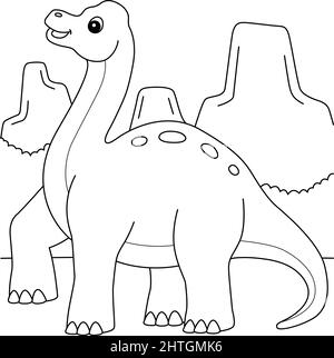 Brachiosaurus coloriage page pour enfants Illustration de Vecteur