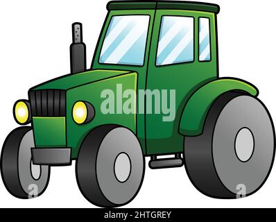 Illustration colorée du tracteur Cartoon Clipart Illustration de Vecteur