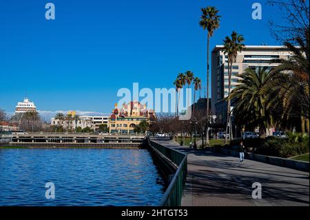 Stockton Downtown Waterfront, Californie Banque D'Images