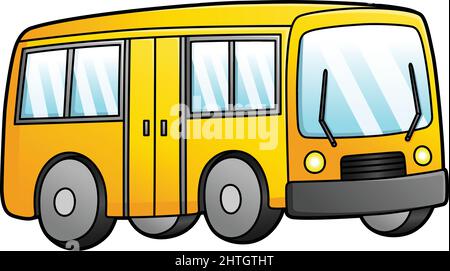 Illustration de couleur de la partie du dessin animé de bus Illustration de Vecteur