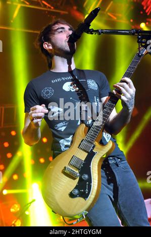 All Time Low (Alex Gaskarth) en concert à Birmingham O2 Academy, le 28th janvier 2012 Banque D'Images