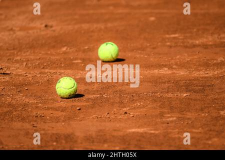 Balles de tennis Roland Garros Banque D'Images