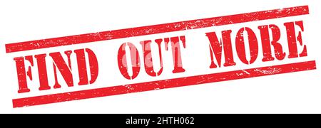 POUR EN SAVOIR PLUS de texte sur le timbre rouge rectangle grungy vintage. Banque D'Images