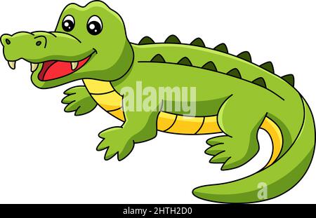 Illustration de la couleur du dessin animé d'un crocodile Illustration de Vecteur