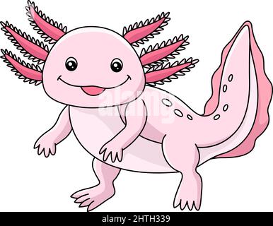 Illustration d'un dessin animé couleur sur un dessin animé axolotl Illustration de Vecteur