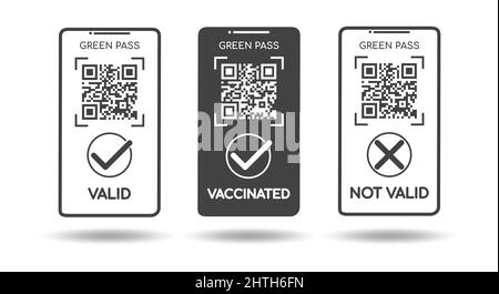 Icônes qr de vaccin Illustration de Vecteur