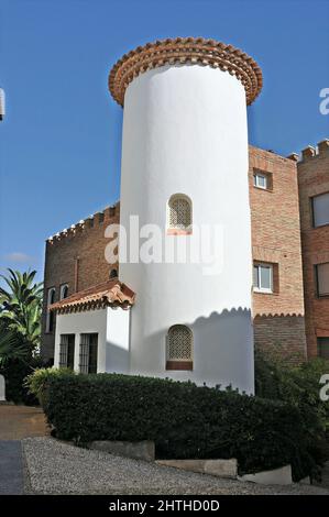 Roc de Sant Gaietà dans la province de Roda de Bará de Tarragone, Catalogne, Espagne Banque D'Images