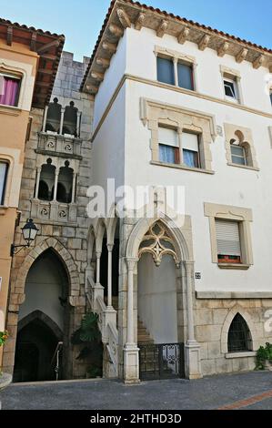 Roc de Sant Gaietà dans la province de Roda de Bará de Tarragone, Catalogne, Espagne Banque D'Images