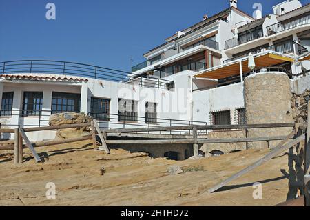 Roc de Sant Gaietà dans la province de Roda de Bará de Tarragone, Catalogne, Espagne Banque D'Images