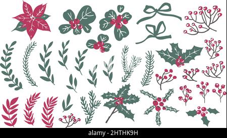 GUI et branches de pin décoration de Noël Illustration de Vecteur