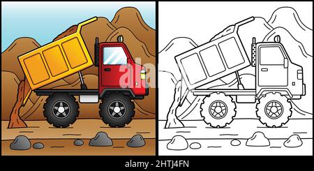 Vider la page de coloriage du camion Illustration du véhicule Illustration de Vecteur