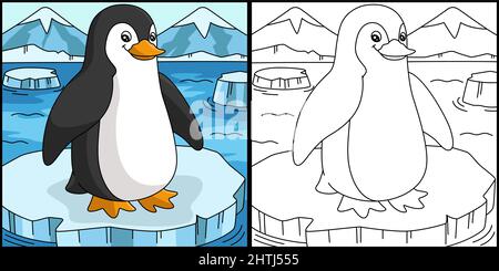 Illustration de couleur de page de couleur de pingouin Illustration de Vecteur