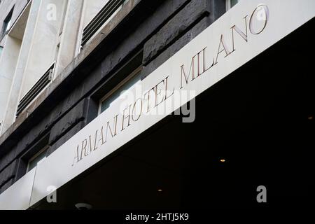 Armani Hotel Milano, Armani / Manzoni 31, via Manzoni Street, Milan, Lombardie, Italie, Europe Banque D'Images