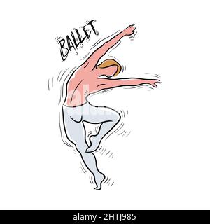 Illustration vectorielle de Ballet Dancer isolée sur fond blanc Illustration de Vecteur