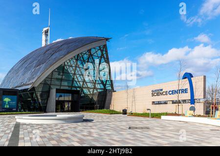 Entrée au centre scientifique de Glasgow avec tour d'observation, Glasgow, Écosse, Royaume-Uni Banque D'Images