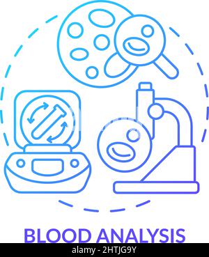 Icône de concept de gradient bleu d'analyse de sang Illustration de Vecteur
