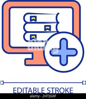 Icône de couleur RVB de la bibliothèque en ligne Illustration de Vecteur