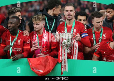 JORDAN HENDERSON, CARABAO CUP, CHELSEA V LIVERPOOL, 2022 Banque D'Images