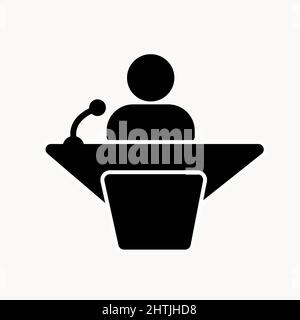 Homme d'affaires donnant une icône de discours. Icônes vectorielles de haute qualité de style noir Illustration de Vecteur