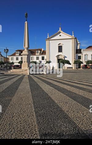 Platz Praca do marques de Pombal à Vila Real de Santo Antonio, Algarve, Portugal Banque D'Images