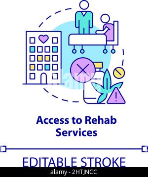 Icône de concept d'accès aux services de réadaptation Illustration de Vecteur