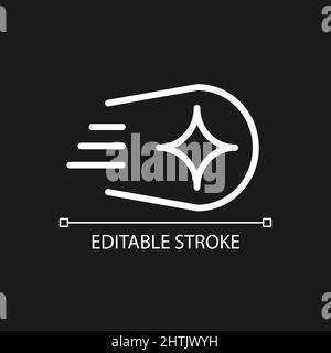 Comet pixel Perfect blanc icône linéaire pour thème sombre Illustration de Vecteur