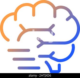 Icône de vecteur linéaire de gradient d'activité cérébrale Illustration de Vecteur
