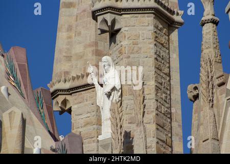 BARCELONE, ESPAGNE - 4 OCTOBRE 2019 gros plan sculpture détaillée de la Sagrada Familia Banque D'Images