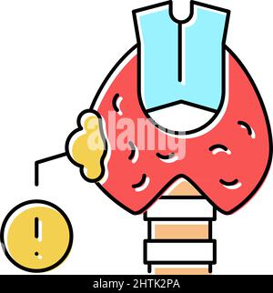 illustration du vecteur de couleur de l'icône du cancer de la thyroïde Illustration de Vecteur