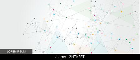 Concept abstrait de la technologie. Arrière-plan des points de connexion et des lignes Illustration de Vecteur
