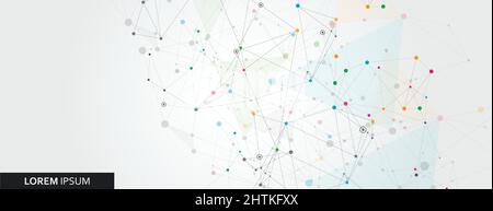 Concept abstrait de la technologie. Arrière-plan des points de connexion et des lignes Illustration de Vecteur