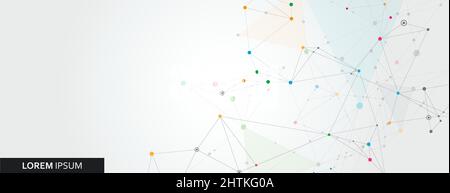 Concept abstrait de la technologie. Arrière-plan des points de connexion et des lignes Illustration de Vecteur