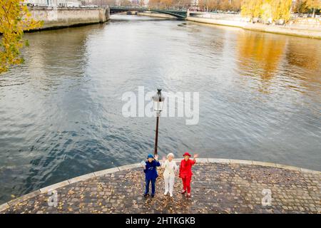 Femmes françaises, il Saint Louis, Paris Banque D'Images