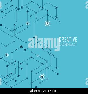 Motif de ligne abstrait Hexagon Illustration de Vecteur