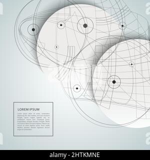 Modèle de conception de cercle abstrait. Arrière-plan points et lignes Illustration de Vecteur