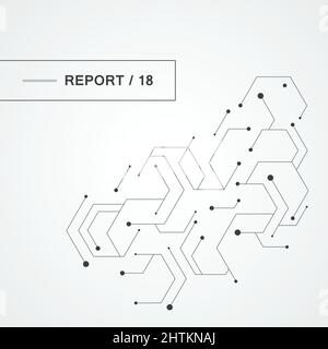 Modèle de technologie hexagonal. Illustration de Vecteur
