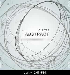 Formes abstraites de cercles avec ligne et points Illustration de Vecteur
