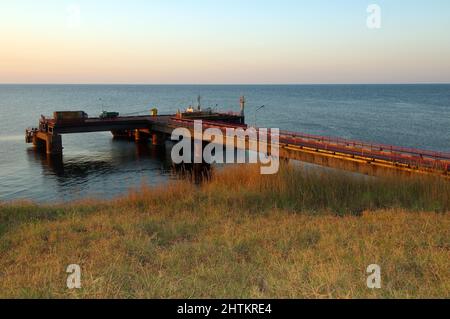 29 août 2009 - jetée, île Zmiinyi, île Snake, mer Noire, Odessa, Ukraine, Europe de l'est crédit: Andrey Nekrasov/ZUMA Wire/ZUMAPRESS.com/Alamy Live News Banque D'Images