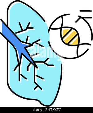 illustration du vecteur de couleur de la fibrose kystique des maladies respiratoires Illustration de Vecteur