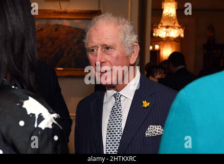 Le Prince de Galles accueille une réception pour les partisans de la Powerlist à Clarence House à Londres. Date de la photo: Mardi 1 mars 2022. Banque D'Images