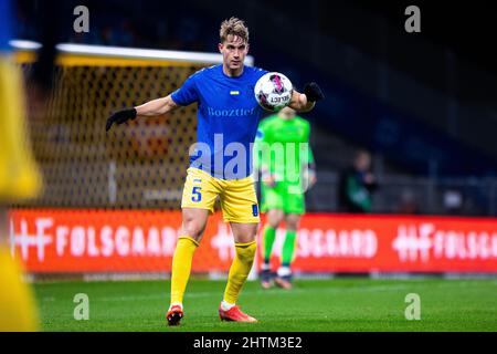 Brondby, Danemark. 28th, février 2022. Andreas Maxso (5) de Broendby SI vu pendant le match Superliga 3F entre Broendby IF et Soenderjyske au stade Brondby. (Crédit photo: Gonzales photo - Dejan Obretkovic). Banque D'Images