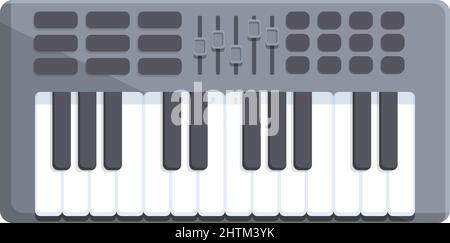 Vecteur de dessin animé d'icône de synthétiseur de piano. Musique DJ. Échantillonneur électrique Illustration de Vecteur