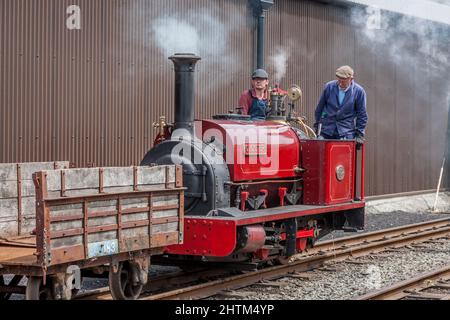 Hunslet 0-4-0ST 'Cloister' pendant le Hunslet 125 à Minffordd Yard sur le chemin de fer Ffestiniog - juin 23rd 2018 Banque D'Images