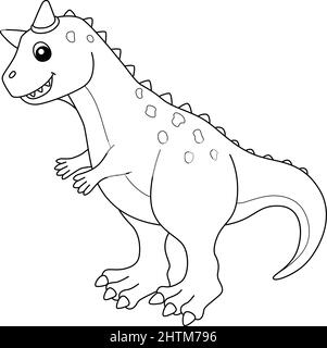 Carnotaurus coloriage Isolated page pour enfants Illustration de Vecteur