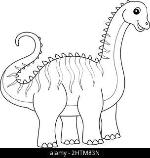 Diplodocus coloriage isolé page pour enfants Illustration de Vecteur