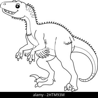 Utahraptor coloriage isolé page pour enfants Illustration de Vecteur