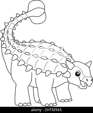 Ankylosaurus coloriage page isolée pour enfants Illustration de Vecteur