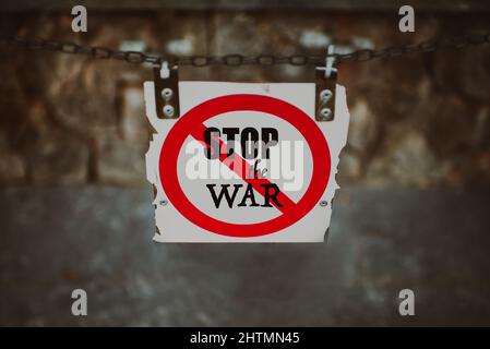 Illustration photo originale et créative Stop the War Banque D'Images